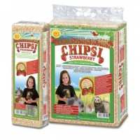 CAT'S BEST CHIPSI клубника - опилки, древесный наполнитель для грызунов (15 л)