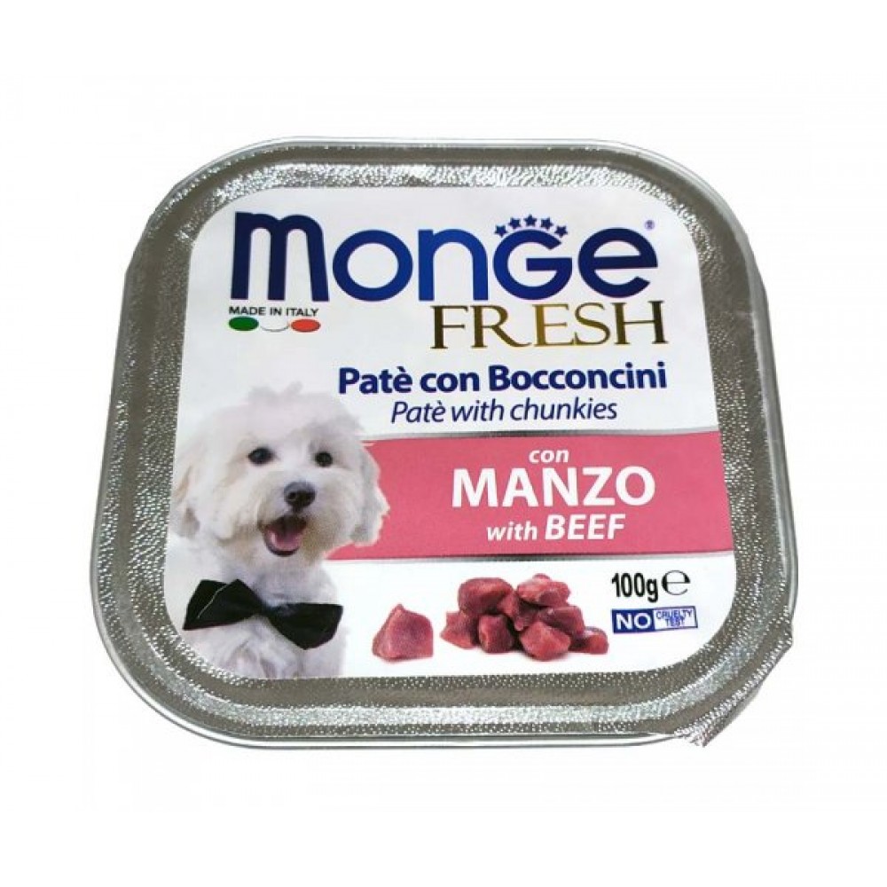 MONGE DOG FRESH BEEF - Консервированный корм для собак с говядиной (100 г) MONGE DOG FRESH BEEF - Консервированный корм для собак с говядиной (100 г)