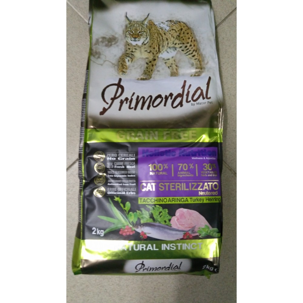 Primordial Cat Sterilised Turkey - корм для стерилизованных кошек с индейкой Primordial Cat Sterilised Turkey - корм для стерилизованных кошек с индейкой
