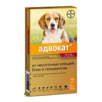 Капли Адвокат - на холку для собак 10-25 кг (Bayer)