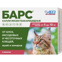 Барс капли от клещей и блох для кошек