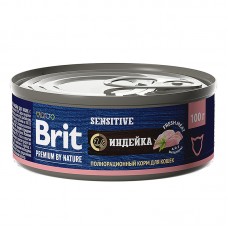 Brit Premium by Nature консервы с индейкой для кошек с чувствительным пищеварением