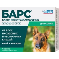 Барс капли от клещей и блох для собак 10 кг