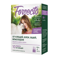 Форсекто - капли от клещей и блох для кошек 4 - 6 кг