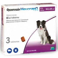 Фронтлайн Нексгард L (3 таб. 10.1 - 25 кг) для собак от клещей и блох Фронтлайн Нексгард L (3 таб. 10.1 - 25 кг) для собак от клещей и блох