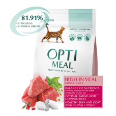 Optimeal Cat с телятиной-сухой корм для кошек