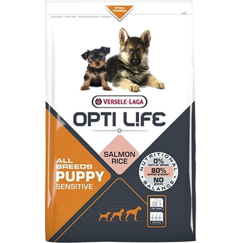 Opti Life Puppy Sensitive All Breeds корм для щенков Opti Life Puppy Sensitive All Breeds корм для щенков