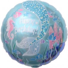 Шар фольга Happy  Birthday, диаметр 46 см