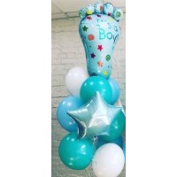 Композиция с гелием мальчик / ножка