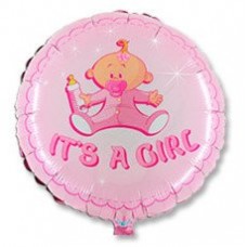 Шар фольгированный It, s a Girl, круг 46см