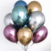 Шары латексные с гелием - Хром 30 см
