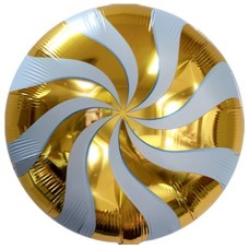 Шар фольгированный  Леденец золотой круг 46см