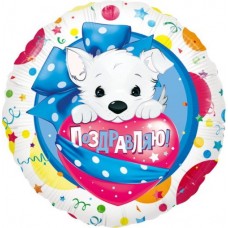 Шар фольга Поздравляю, размер 46см