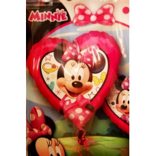 Шар фольгированный сердечко  Минни,  46 см