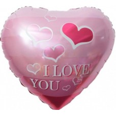 Шар фольгированный сердце  I Love You, размер 46 см