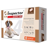 Inspector Quadro Tabs 16-64 кг таблетки для собак (Инспектор от клещей-блох-глистов)