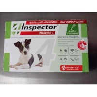 Inspector Quadro C - 3 пипетки капли на холку для собак 4-10 кг Инспектор