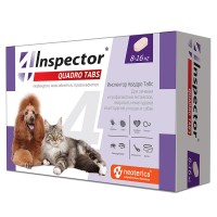 Inspector Quadro Tabs 8-16 кг - таблетки для собак и кошек (Инспектор от клещей-блох-глистов)