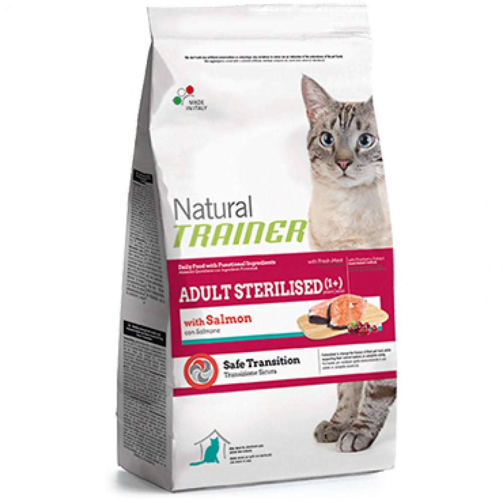 Trainer Natural Adult Cat Ster Salmon - сухой корм для стерилизованных кошек c лососем Trainer Natural Adult Cat Ster Salmon - сухой корм для стерилизованных кошек c лососем