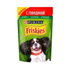 Friskies - паучи кусочки в подливе для взрослых собак, с говядиной, 85 гр Friskies - паучи кусочки в подливе для взрослых собак, с говядиной, 85 гр