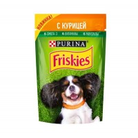 Friskies - паучи кусочки в подливе для взрослых собак, с курицей, 85 гр.