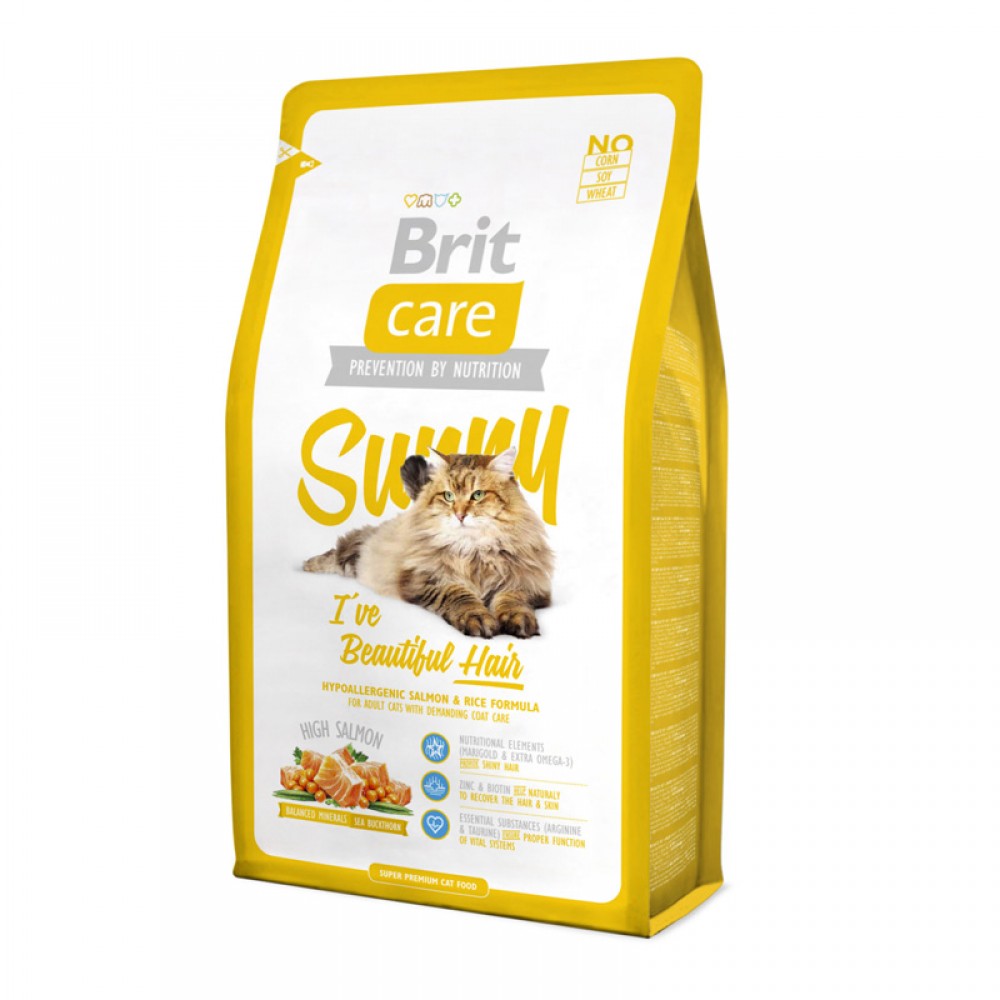 Brit Care Cat Sunny Beautiful Hair - корм для кошек, для ухода за кожей и шерстью Brit Care Cat Sunny Beautiful Hair - корм для кошек, для ухода за кожей и шерстью
