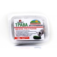 Dr.Hvostoff трава для проращивания с грунтом Зеленая нива для котов, грызунов и птиц, 20 г
