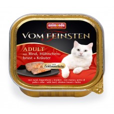 Animonda Vom Feinsten паштет для кошек гурманов с говядиной, куриной грудкой (100 г)