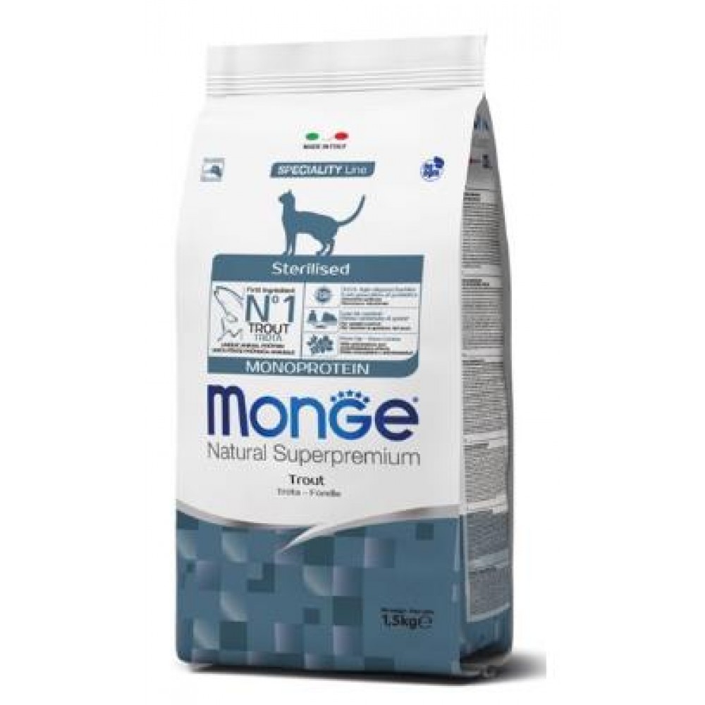 Monge Cat Sterilised Trout - корм для стерилизованных кошек с форелью Monge Cat Sterilised Trout - корм для стерилизованных кошек с форелью