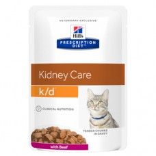 Hill's k/d - пауч для кошек страдающих почечной недостаточностью (85 гр) с говядиной