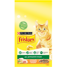 Friskies-сухой корм для кошек с курицей и зеленью
