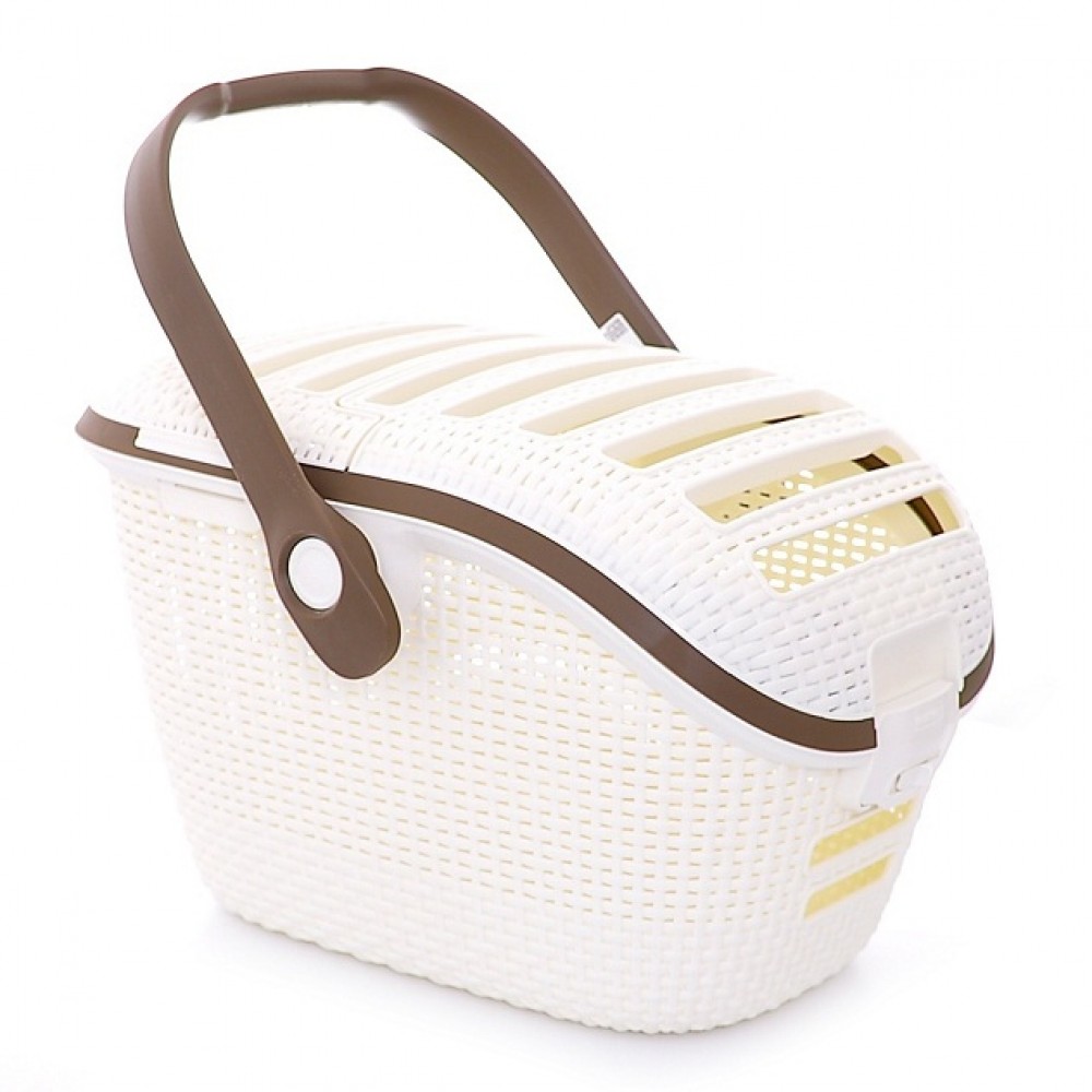 Переноска для кошек кремово-коричневая, 51x38x33 см Переноска для кошек кремово-коричневая, 51x38x33 см