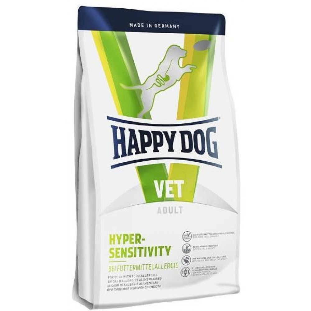 Happy Dog Hyper Sensitivity VET Diet - беззерновой гипоаллергенный лечебный корм для собак (при пищевой аллергии) Happy Dog Hyper Sensitivity VET Diet - беззерновой гипоаллергенный лечебный корм для собак (при пищевой аллергии)