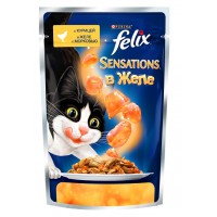 Felix Sensations - пауч кусочки в желе для кошек, курица и морковь (85 гр)