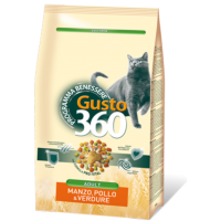 Gusto 360 сухой корм для кошек с говядиной, курицей и овощами