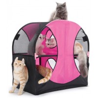 Игровой комплекс для кошек Колесо обозрения, 66x66x43 см. Kitty City черно-розовый