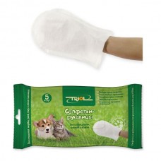 Рукавицы-салфетки влажные для кошек, 26*17 см. 5 шт.(30571001) Triol