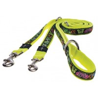 Rogz Поводок-перестежка, нейлон Fancy dress S расцветка Dayglo Floral 1,1 см.*1,8.м. (арт. RHLM01BU)