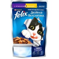 Felix - паучи для кошек со вкусом ягненка и курицы в желе (85 гр.)