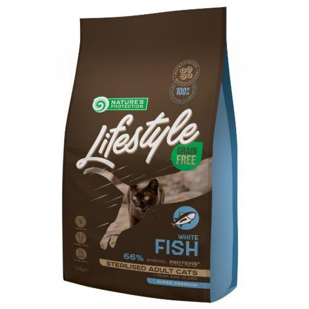 Nature's Protection Lifestyle Cat White Fish беззерновой корм для кошек с белой рыбой Nature's Protection Lifestyle Cat White Fish беззерновой корм для кошек с белой рыбой