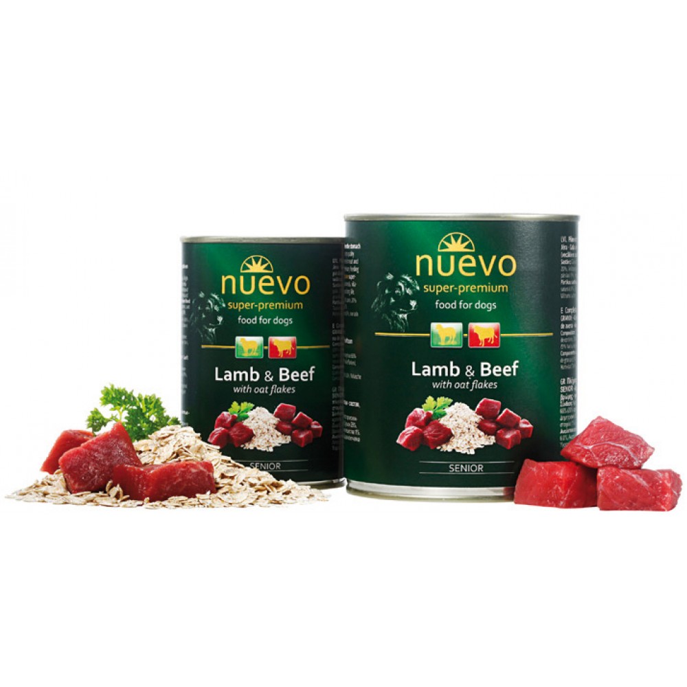 NUEVO консервы для взрослых собак с ягненком, говядиной и овсяными хлопьями 400 г. (арт. 95016) NUEVO консервы для взрослых собак с ягненком, говядиной и овсяными хлопьями 400 г. (арт. 95016)