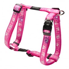 Rogz шлейка для собак, нейлон Fancy dress, расцветка Pink Paw, несколько размеров Rogz шлейка для собак, нейлон Fancy dress, расцветка Pink Paw, несколько размеров
