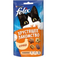 Felix - лакомство хрустящее для кошек со вкусом курицы 60 гр