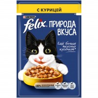 Felix Природа вкуса - влажный корм для кошек с курицей в соусе (85 г)