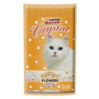 Super Benek Crystal Flowers - силикагелевый впитывающий наполнитель с цветочным ароматом МЕЛКИЙ