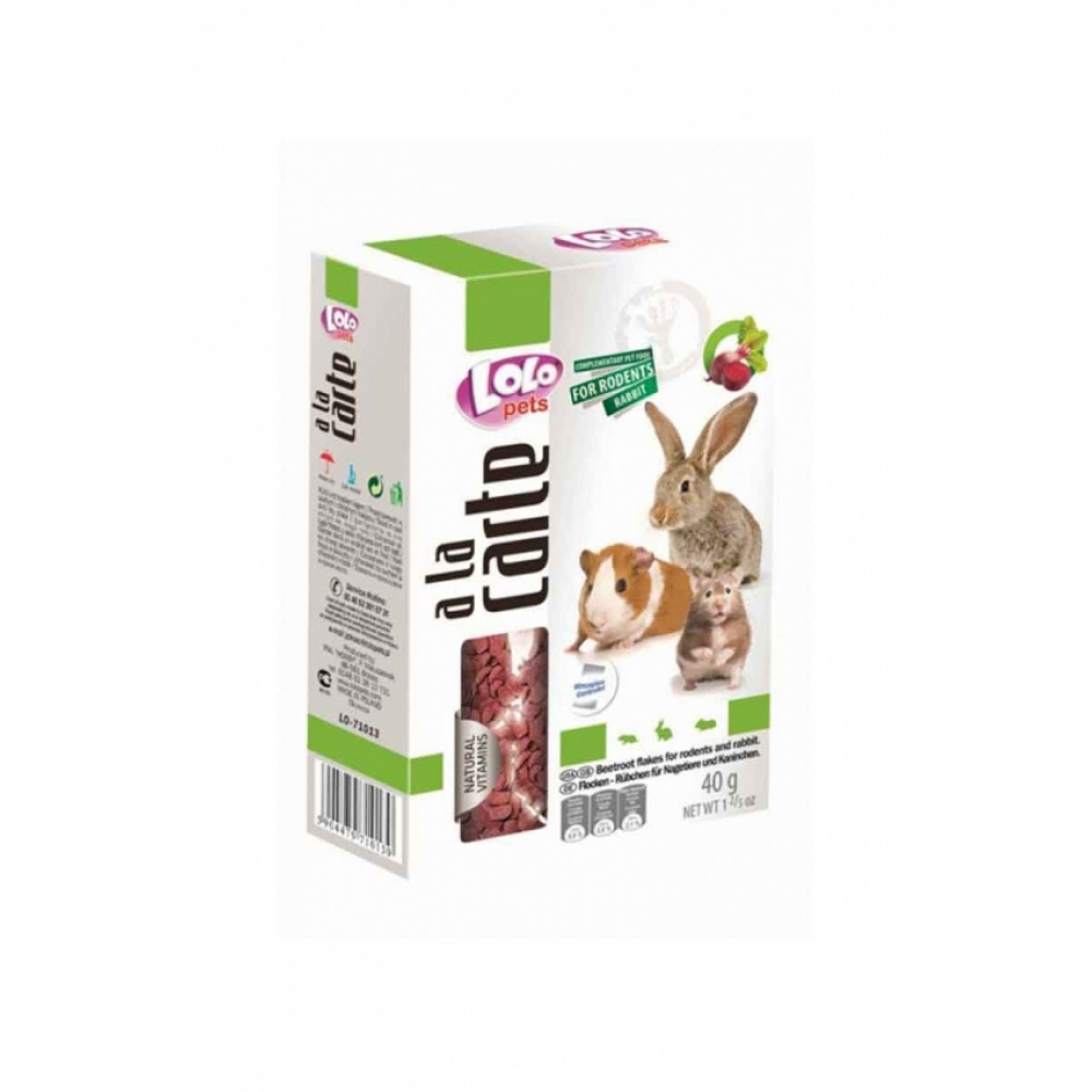 LOLO Pets A la carte - свекольные хлопья для грызунов, 40 г (арт. LO 71013) LOLO Pets A la carte - свекольные хлопья для грызунов, 40 г (арт. LO 71013)