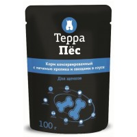 Терра Пес - консервы для щенков с печенью кролика и овощами в соусе, 100 гр