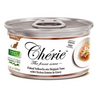 Консервы Cherie in Gravy для кошек. Смесь из хлопьев тунца с с кусочками курицы в подливке, 80г.
