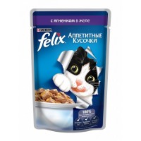Felix Аппетитные кусочки - консервы для кошек с ягненком в желе (85 гр.)
