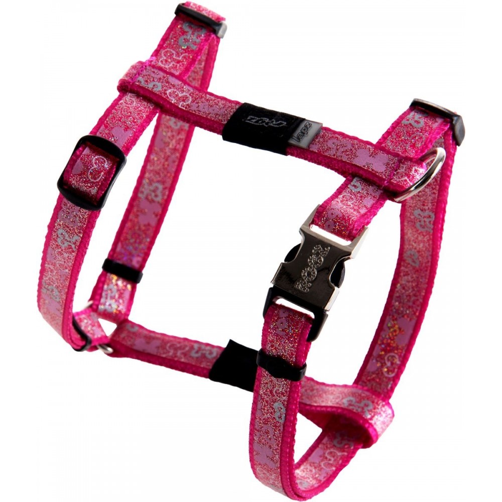 Rogz шлейка для собак полиэстер Trendy М, расцветка Pink Bones 1,6 см.*40-70 см. (арт. RSJ523K) Rogz шлейка для собак полиэстер Trendy М, расцветка Pink Bones 1,6 см.*40-70 см. (арт. RSJ523K)